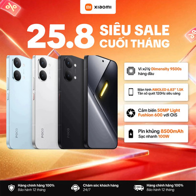 Điện Thoại Thông Minh POCO X8 PRO Max 5G(12+256GB | 12+512GB)| Pin 8500mAh, sạc nhanh 100W| Màn hình AMOLED 1.5K 120Hz