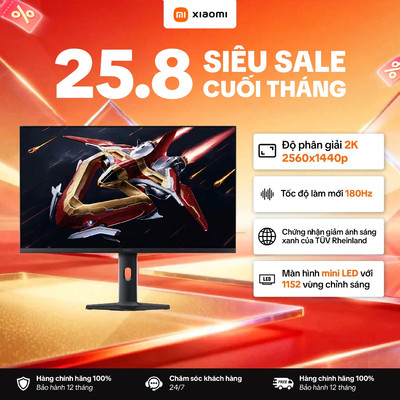 Màn Hình Gaming Xiaomi Mini LED Gaming Monitor G Pro 27Qi 2026 (27inch/2K/180Hz/1ms)- Phiên Bản Quốc tế, BH 36 Tháng