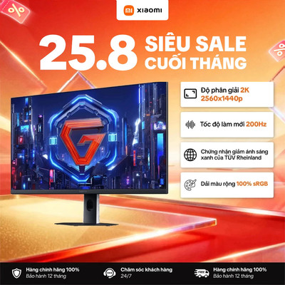 Màn Hình Gaming Xiaomi 2k Gaming Monitor G27Qi 2026 | Độ phân giải 2K | Tần Số Quét 200Hz | Phản Hồi 1ms | BH 12 Tháng