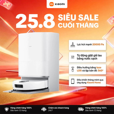 [NEW LAUCHING ] Robot Hút Bụi Lau Nhà Xiaomi Robot Vacuum 5 EU | Lực hút mạnh 20.000Pa | Tự Động Giặt & Sấy Giẻ