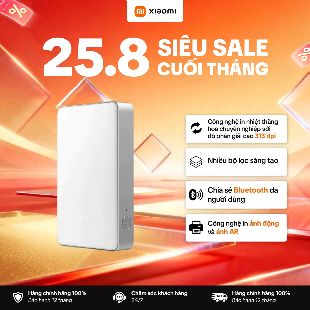 Máy In Ảnh Chuyên Nghiệp Xiaomi Portable Photo Printer Pro - In Thăng Hoa Nhuộm, Ảnh Sắc Nét, Nhỏ Gọ