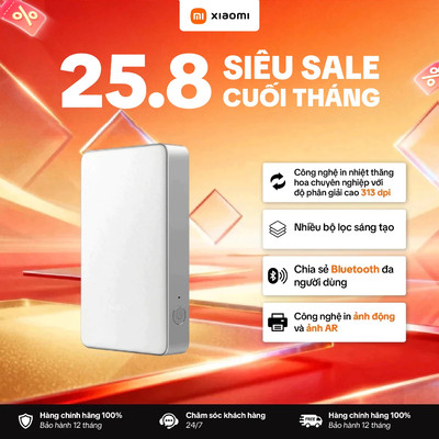 Máy In Ảnh Chuyên Nghiệp Xiaomi Portable Photo Printer Pro - In Thăng Hoa Nhuộm, Ảnh Sắc Nét, Nhỏ Gọn, Bluetooth 5.2