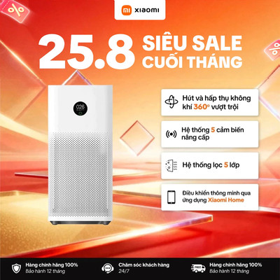 Máy Lọc Không Khí Xiaomi Mijia Smart Air Purifier 6 EU | Diện tích 29–50 m² | Cảm biến bụi | Khử trùng bằng tia UVC