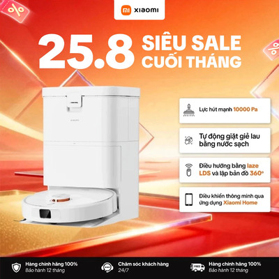 Robot Hút Bụi Lau Nhà Xiaomi Robot Vacuum H50 | Lực Hút Mạnh 10.000Pa | Tự Động Giặt Giẻ - BH 12 Tháng