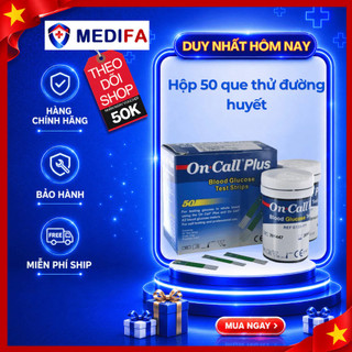 Hộp 50 que thử đường huyết On Call Plus, mỗi hộp 2 lọ 25 que thử chính hãng ACON