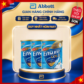 Combo 3 Lon Sữa bột Ensure Gold Abbott hương vani ít ngọt 800g
