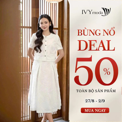 Chân váy midi dáng xòe chữ A, chân váy nữ công sở dạo phố IVY moda MS 31B0570