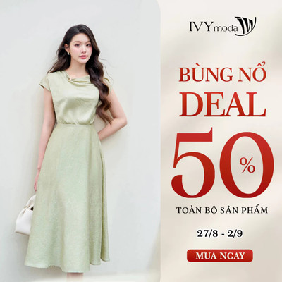 Đầm tencel cổ cách điệu, đầm nữ công sở hiện đại tôn dáng IVY moda 48B0497