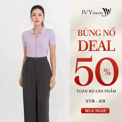 Áo Polo dệt kim nữ, áo polo nữ công sở hiện đại IVY moda MS 57M9352