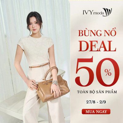 Áo thun dệt vân cao cấp, áo thun nữ công sở dạo phố hiện đại IVY moda MS 57M9340