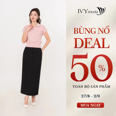 Áo len sợi đan chéo ,Áo len cổ đức công sở nữ IVY moda MS 57M7840