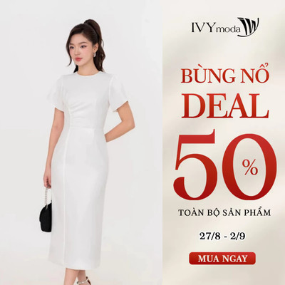 Chic Pleated Dress - Đầm ôm Tuytsi, Đầm công sở nữ IVY moda MS 48M9041