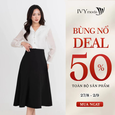 Áo sơ mi nữ dáng suông cổ chữ V, áo sơ mi công sở dạo phố hiện đại IVY moda MS 17M9282