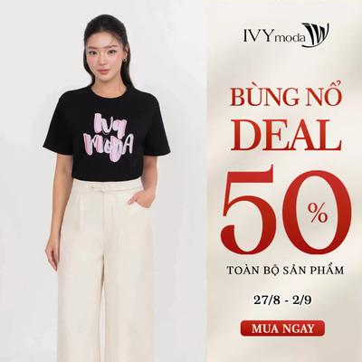 Áo thun nữ cotton, áo thun nữ công sở hiện đại IVY moda MS 57M9374