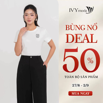 Áo thun Cotton Basic, áo thun nữ công sở dạo phố IVY moda MS 57M9379