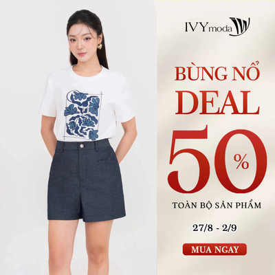 Áo thun in họa tiết Floral, áo thun nữ công sở hiện đại IVY moda MS 57M9345