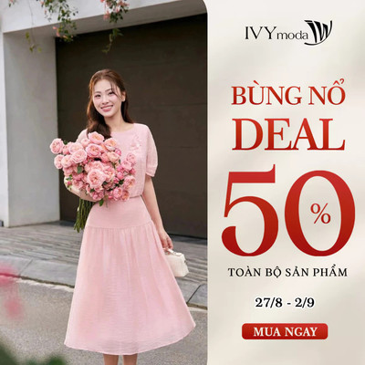 Chân váy nữ dáng xòe cạp cao, chân váy nữ công sở dạo phố tôn dáng IVY moda MS 31M9370