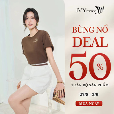 Áo thun nữ dáng suông thêu hoa, áo thun nữ công sở dạo phố IVY moda MS 57M9319