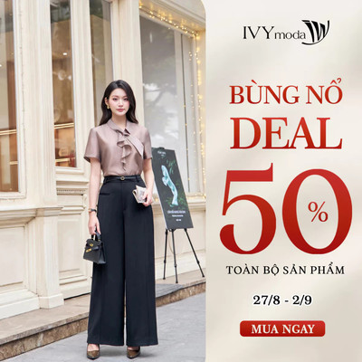 Quần tây nữ dáng suông cạp cao, quần tây công sở dạo phố tôn dáng IVY moda 22M9348