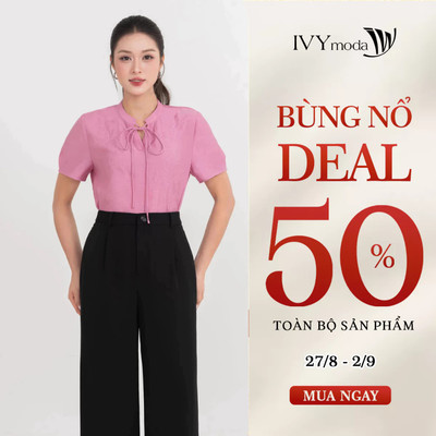 Áo sơ mi lụa cổ kiểu, áo sơ mi nữ công sở hiện đại IVY moda MS 16M9391
