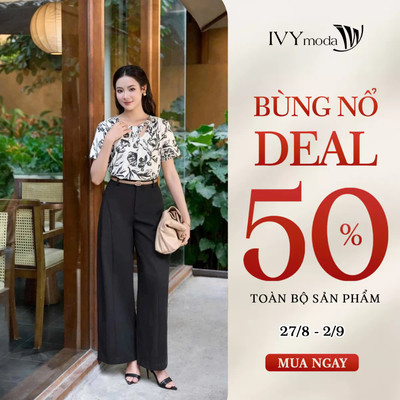 Quần tây ống rộng cạp cao, quần âu nữ công sở dạo phố IVY moda MS 22B0721