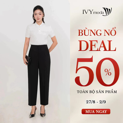 Quần Baggy Daily Chic, quần tây nữ công sở hiện đại IVY moda MS 22B0738