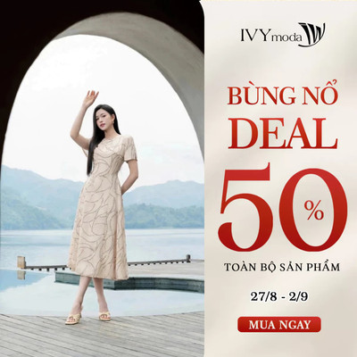 Đầm xòe dáng chiết eo nhẹ, đầm nữ công sở dạo phố IVY moda MS 48B0769