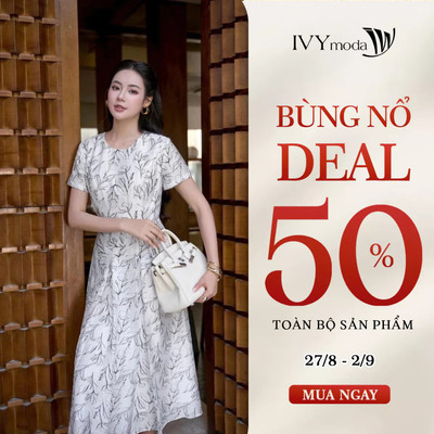 Đầm dáng xòe họa tiết hoa, đầm nữ công sở dạo phố IVY moda 48B0640