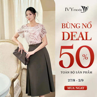 Chân váy midi chữ A, Chân váy nữ công sở dạo phố IVY moda MS 31B0625