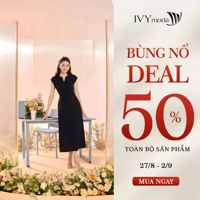 Black Eyed Midi - Đầm chữ A cách điệu nữ IVY moda MS 48M8772