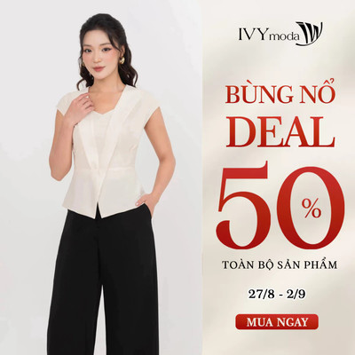 Áo kiểu ôm nhẹ chiết eo tôn dáng, áo nữ công sở hiện đại IVY moda MS 15B0669