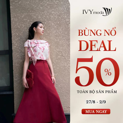 Burgundy Red Skirt - Chân váy A Tuytsi, Chân váy công sở dạo phố nữ IVY moda MS 30B0125
