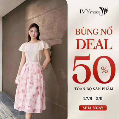 Chân váy xòe cạp cao họa tiết hoa, chân váy nữ công sở tôn dáng IVY moda MS 31B0541