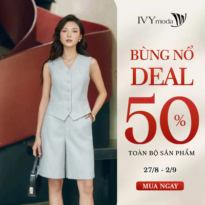 Vestline Charm – Áo gile cổ V, Áo công sở dạo phố nữ IVY moda MS 76B0141