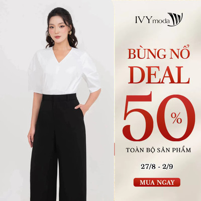 Áo kiểu cổ chữ V thanh lịch, áo nữ công sở dạo phố IVY moda MS 16B0733