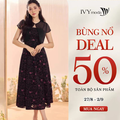 Set đầm họa tiết Viscose nữ IVY moda MS 61M8804