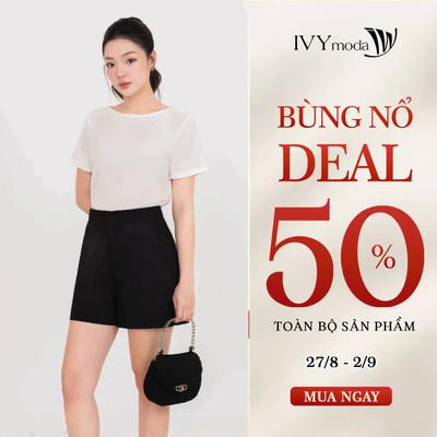 Áo kiểu cổ tròn phối ren, áo thun nữ dạo phố hiện đại thanh lịch IVY moda MS 57B0560