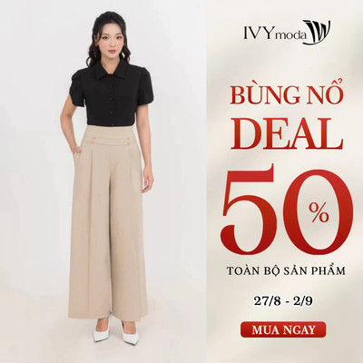 Áo kiểu Noir Elegance, áo sơ mi công sở hiện đại IVY moda MS 16B0569