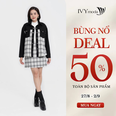 Áo sơ mi dạ kẻ nữ IVY moda MS 70M8016