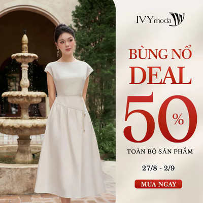 Đầm xòe tay hến Elysia, đầm xòe công sở hiện đại IVY moda MS 48B0475