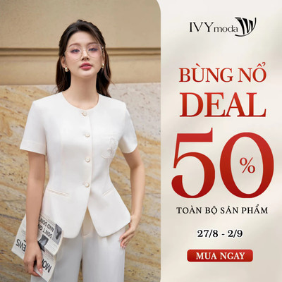 White Poise Tuytsi - Áo kiểu công sở nữ IVY moda MS 61M9043
