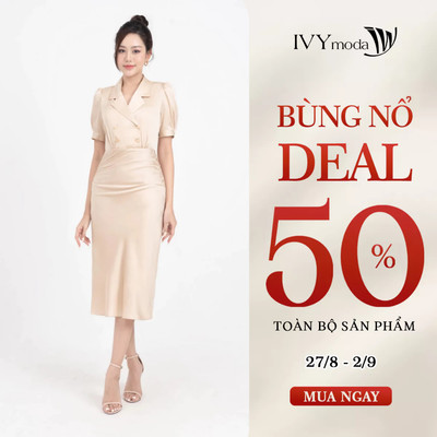 Helen Dress - Đầm lụa 2 lớp nữ IVY moda MS 48M8195