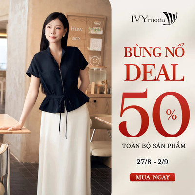 Áo công sở Basic Navy, áo sơ mĩ công sở tay ngắn phối eo bèo công sở hiện đại IVY moda MS 16M9416
