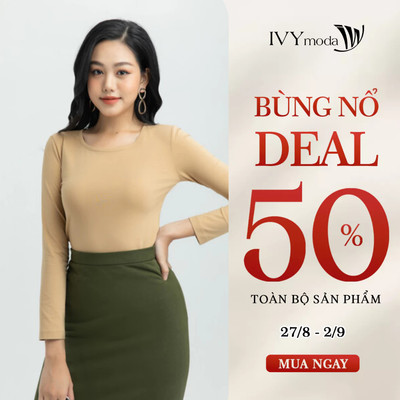 Áo thun nữ trơn cổ tròn IVY moda MS 58P0157