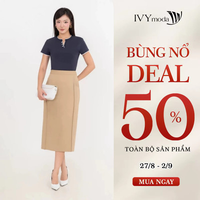 Chân váy bút chì Ivy Daily, chân váy bút chì công sở tôn dáng IVY moda MS 30M9366