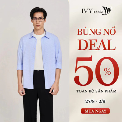 Áo sơ mi nam form Regular họa tiết kẻ xanh, áo sơ mi nam Metagent MS 17E4480