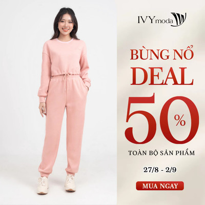 Quần nỉ thun cạp chun bo gấu co giãn, quẩn thun nữ cao cấp hiện đại IVY moda MS 22M8502