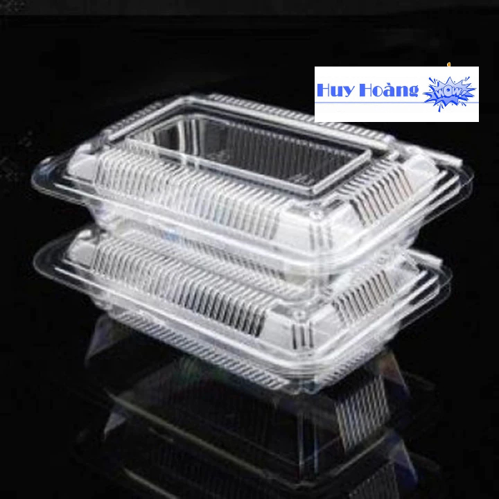 (SIÊU RẺ) [HỘP H04] Lốc 100 Hộp Nhựa đựng bánh, Hộp Nhựa dùng 1 lần mã H04