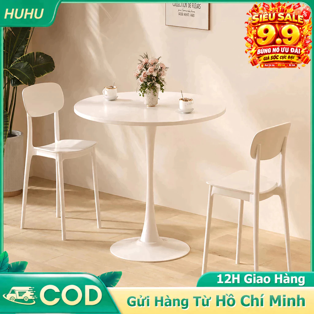 HUHU Bàn Tròn Tulip Decor Sang Trọng Trang Trí Nhà Quán Cafe Theo Phong Cách Tối Giản Hàn Quốc
