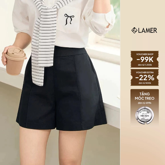 Quần Short Nữ LAMER FASHION Dáng Rộng Túi Chéo Trẻ Trung V64S26H006
